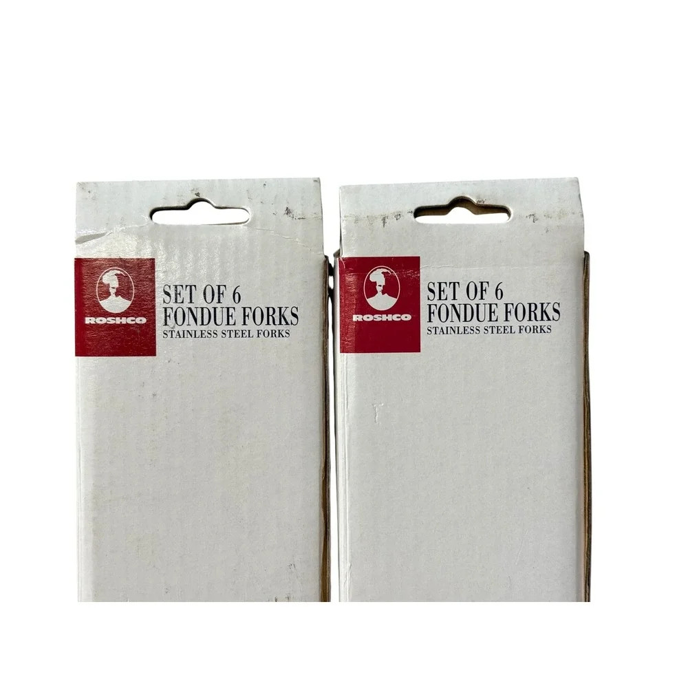 Roshco 6 Piece Fondue Fork Set 18/10 Stainless Steel Color Coded 58910‎ New 2pk